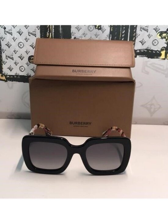 NEW AUTHENTIC Black Square Sunglasses BE4284 3809